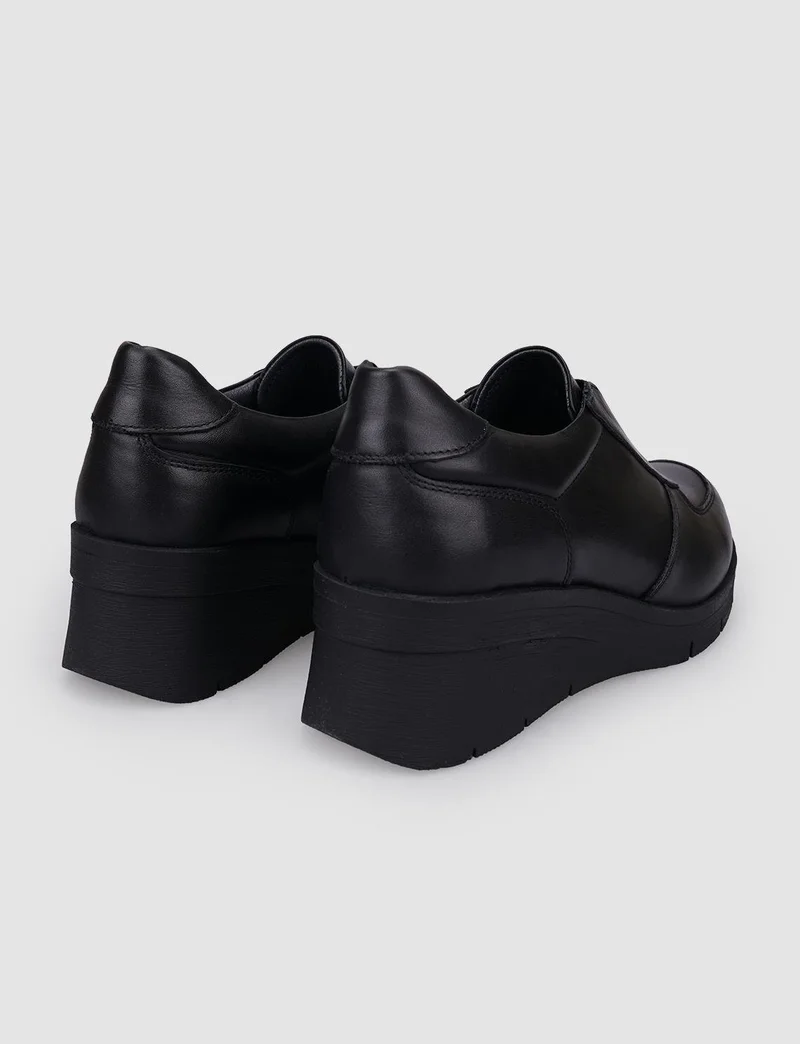 Cabani 100% Genuine Leather Black Elastic Women's Comfort Shoes