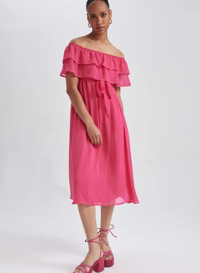 DeFacto Ruffled Off-Shoulder Dress