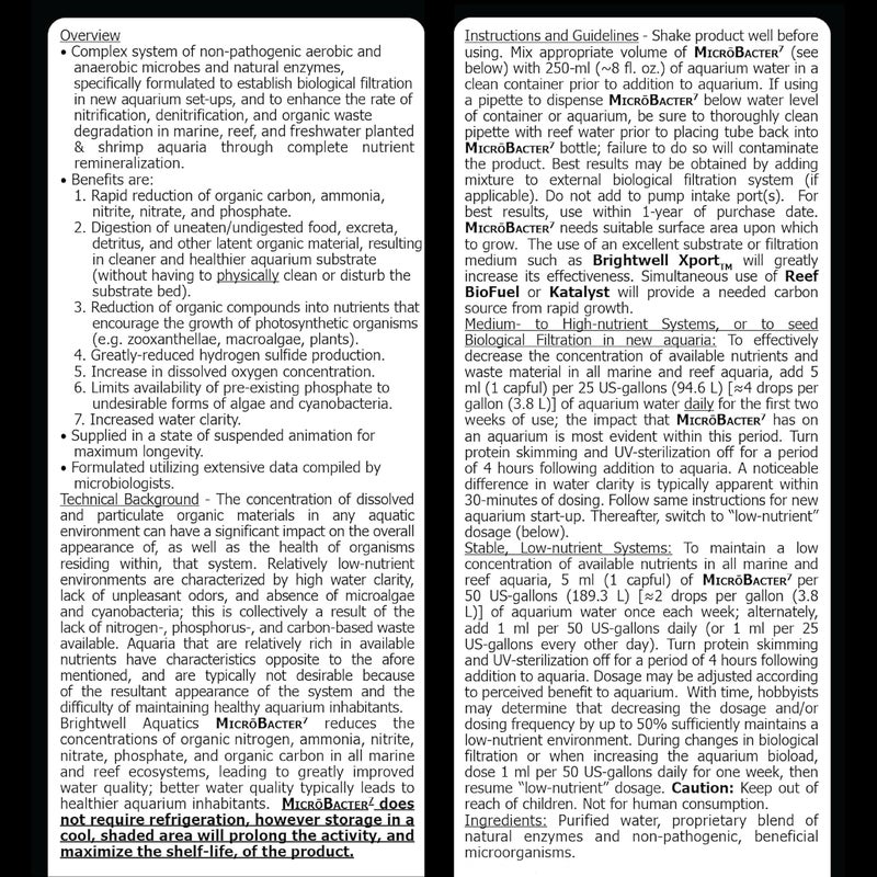 Brightwell Aquatics MicroBacter7 Complete Bioculture for Aquariums - 250ml - Image 2