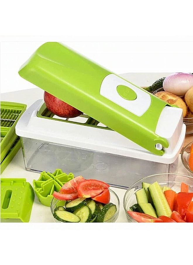 Arabest - Vegetable Chopper with 11 Accessories,Multifunctional Food Cutter,Adjustable Slicer and Chopper with Storage Container for Cutting Fruits/Vegetables(Green) - Image 1