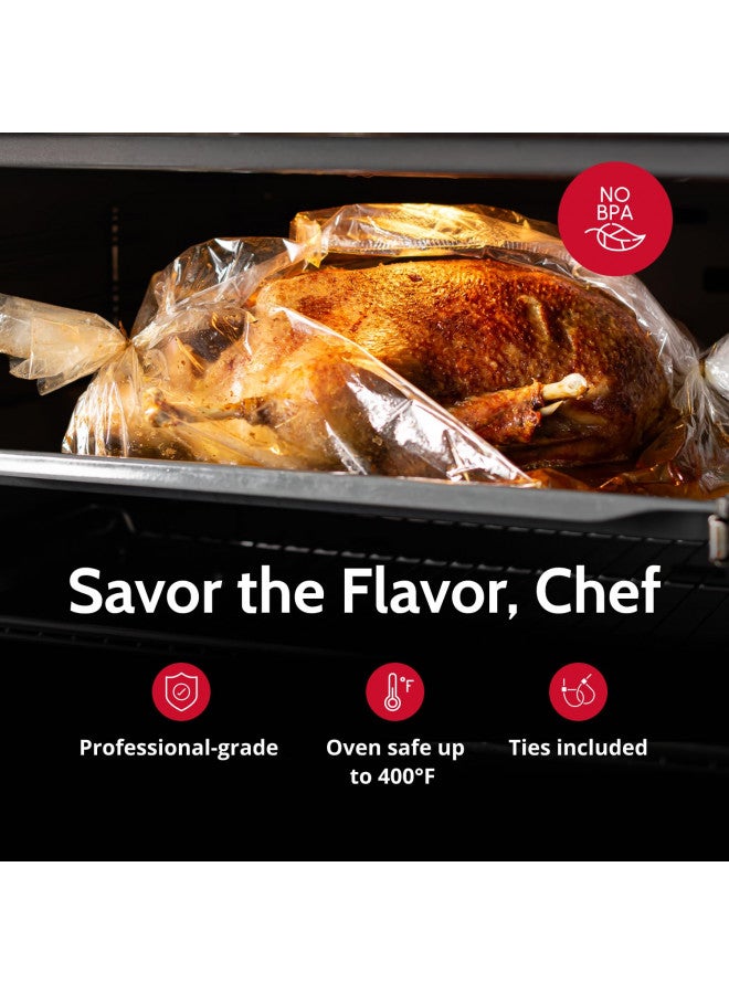 PanSaver PanSaver Roasting Bag - Cooking Bags for Oven - Turkey Cooking Bag with Ties - Helps Keep Food Moist - Durable Nylon Bag - Easy Cleanup - 19 x 23.5 Inches, 2 Count - Image 2
