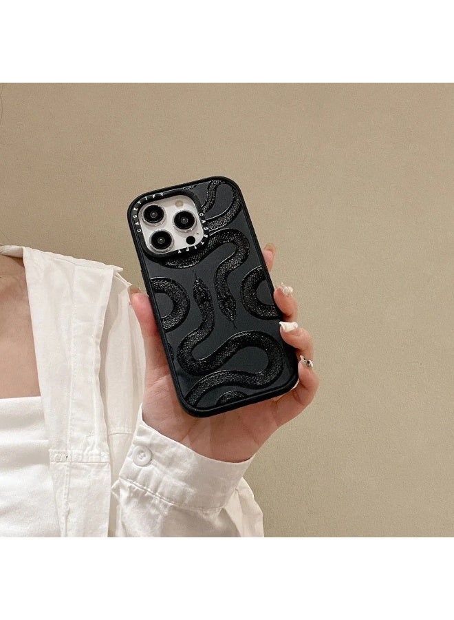 Casetify Black Kingsnake Magnetic Magsafe Case for iPhone 14 Pro Max/15 Pro Max/16 Pro Max, Mag Fit Anti-Yellowing Protective Phone Cover - Image 3