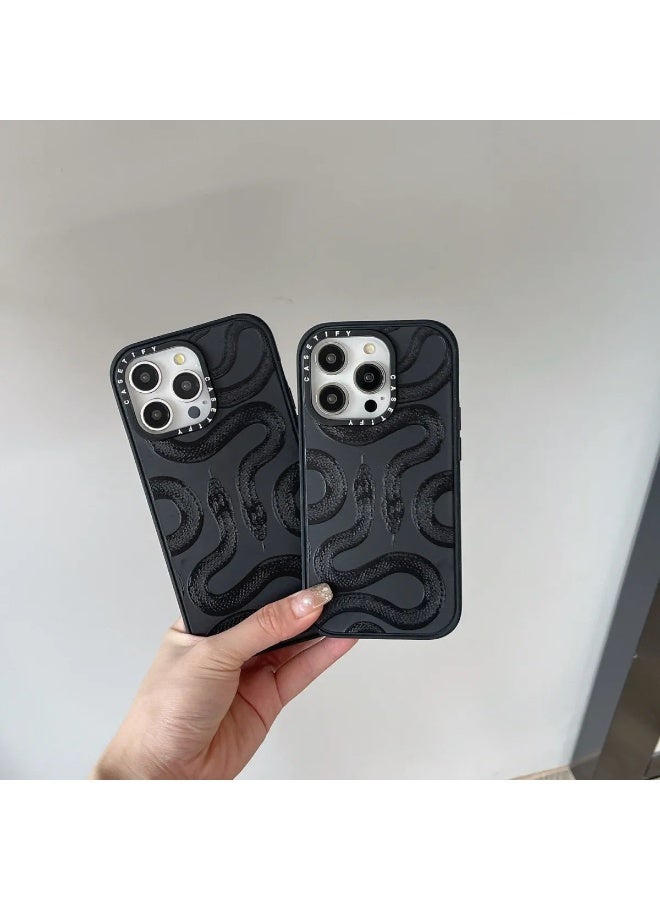 Casetify Black Kingsnake Magnetic Magsafe Case for iPhone 14 Pro Max/15 Pro Max/16 Pro Max, Mag Fit Anti-Yellowing Protective Phone Cover - Image 4