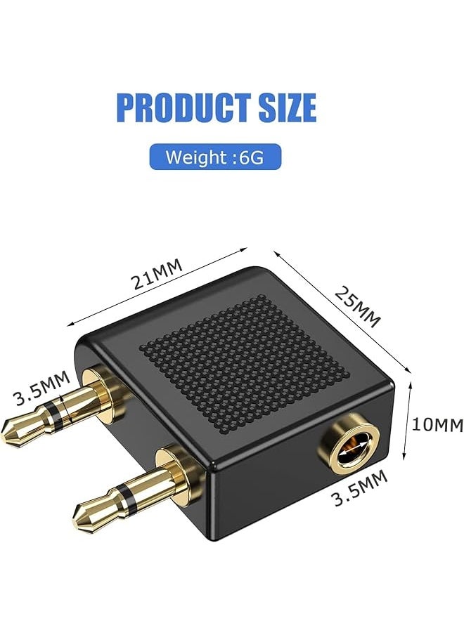 erorex 6 Pack Airplane Airline Flight Adapters For Headphones Golden Plated 3.5Mm Male To 3.5Mm Female Earphone Jack Headset Connector Adapter  - Image 2