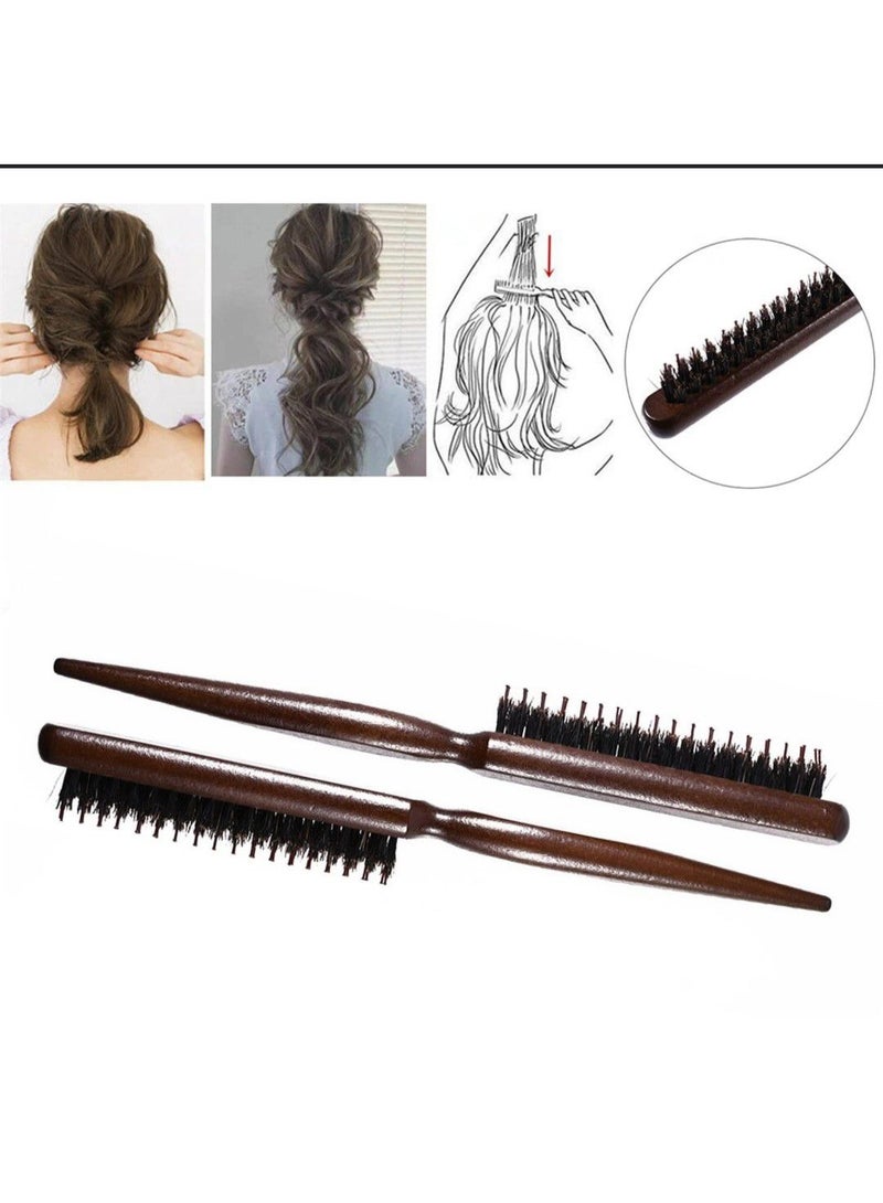 Premium Wooden Hair Brush for Baby Hair Styling – Natural Brown Design with Soft Bristles to Control Small & Side Hair – Versatile Styling Tool for Neat, Tidy Result Every Time - Image 2