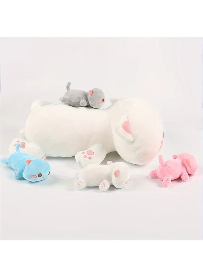 White Plush Cat Toy Set 5PCS Mother And Baby Cats Soft Stuffed Dolls For Gifts - Image 5