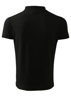 PRINTSHOP4ME Basic Adult Unisex Polo Short Sleeve T-shirt 220 Gsm Black  - Image 2