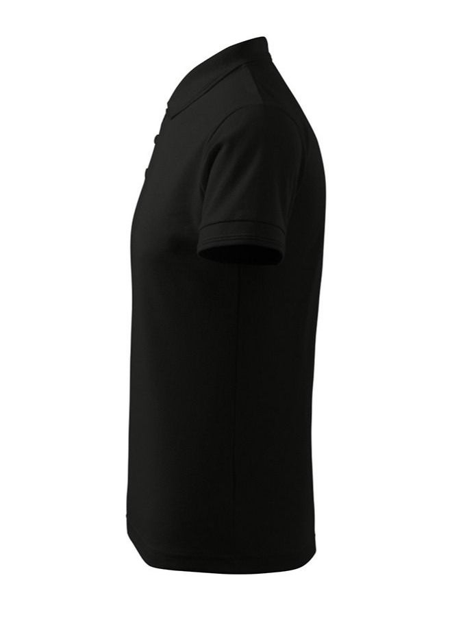 PRINTSHOP4ME Basic Adult Unisex Polo Short Sleeve T-shirt 220 Gsm Black  - Image 5