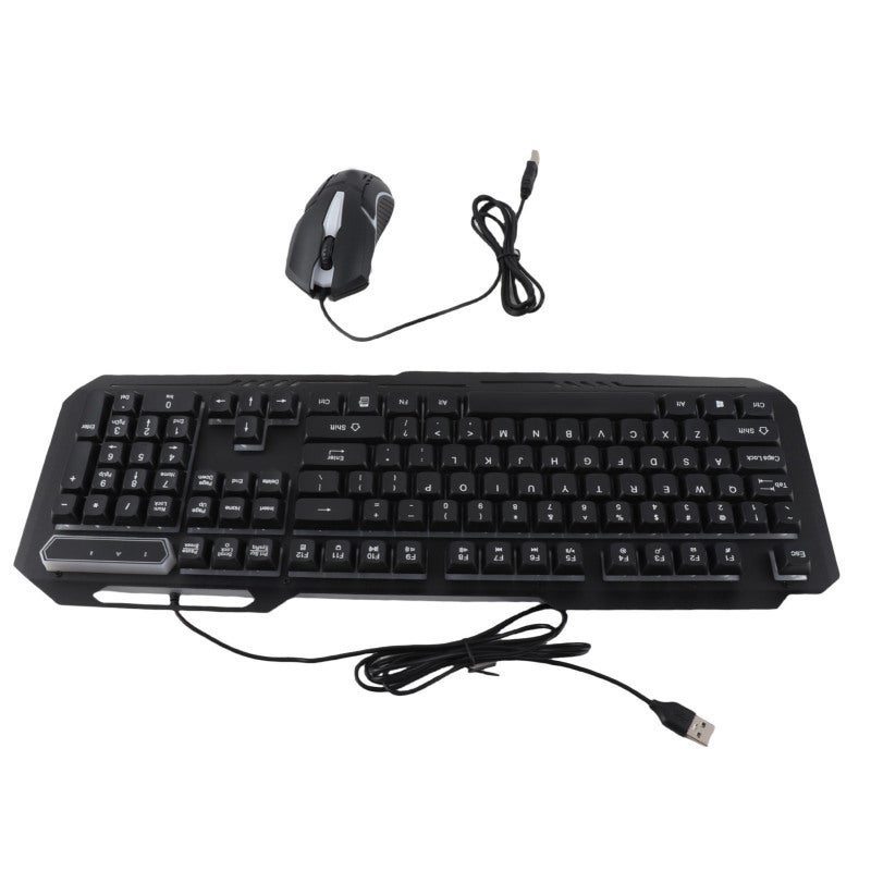 USB Wired Keyboard and Mouse Combo 104 Key Full Size RGB Lighting - Aluminum Alloy Sturdy Material 1200 DPI Precise Control Set for Gaming - Image 5