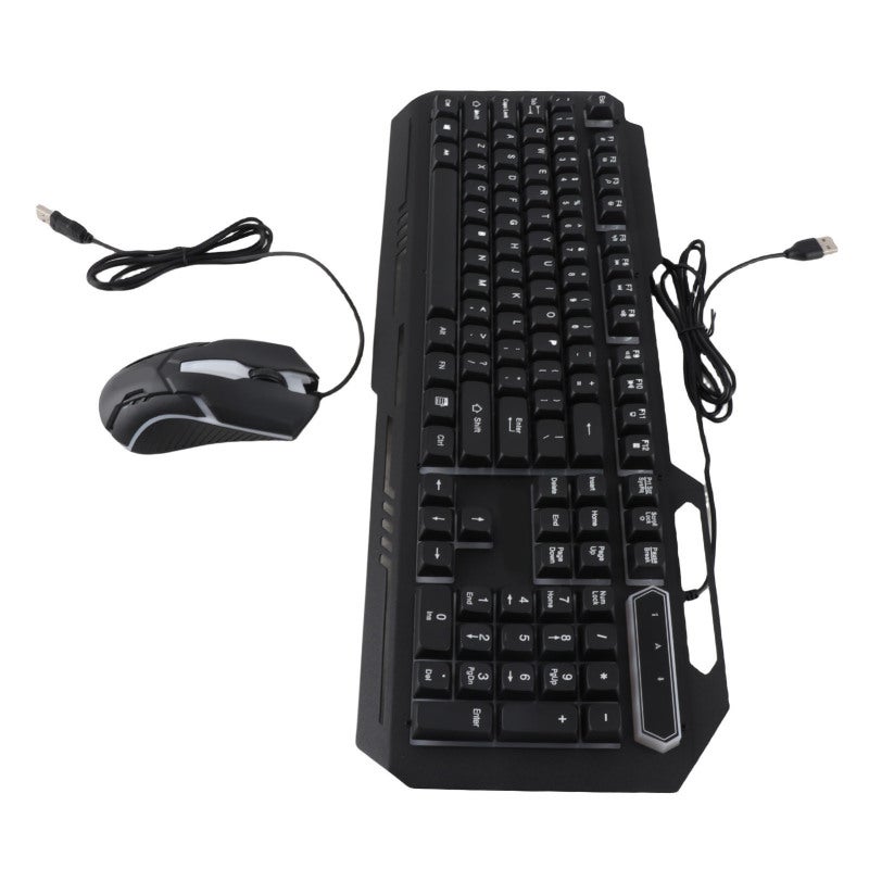 USB Wired Keyboard and Mouse Combo 104 Key Full Size RGB Lighting - Aluminum Alloy Sturdy Material 1200 DPI Precise Control Set for Gaming - Image 3