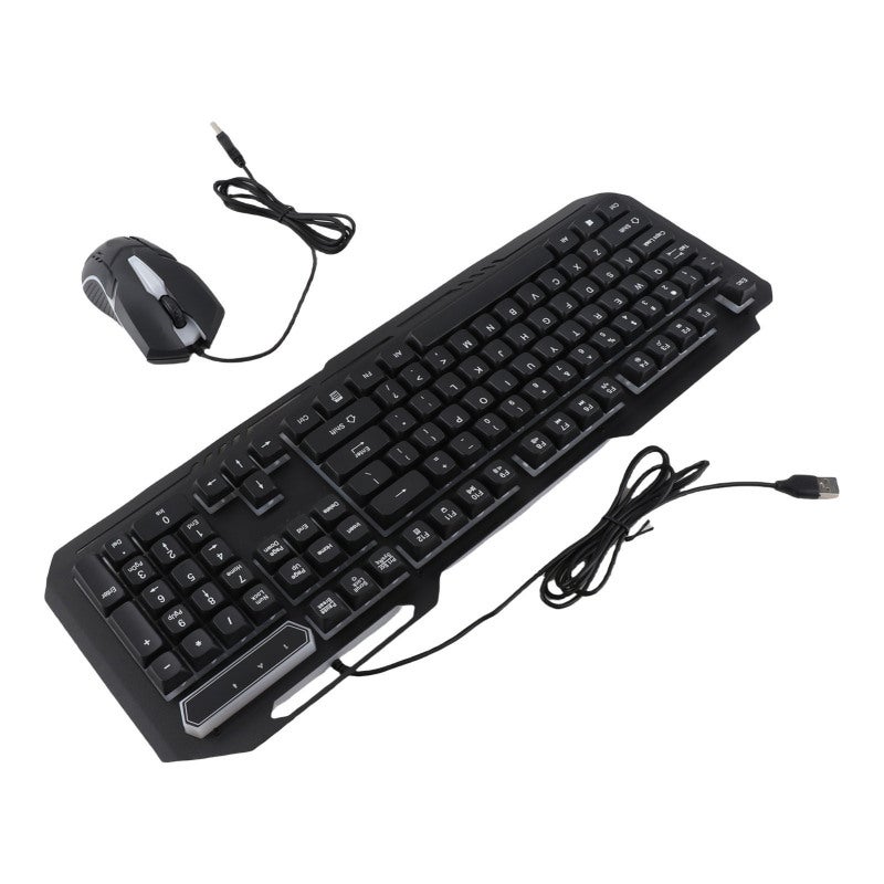 USB Wired Keyboard and Mouse Combo 104 Key Full Size RGB Lighting - Aluminum Alloy Sturdy Material 1200 DPI Precise Control Set for Gaming - Image 4