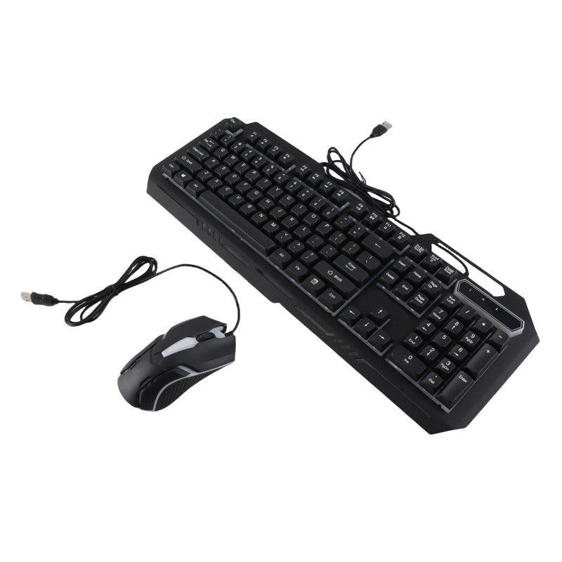 USB Wired Keyboard and Mouse Combo 104 Key Full Size RGB Lighting - Aluminum Alloy Sturdy Material 1200 DPI Precise Control Set for Gaming - Image 2