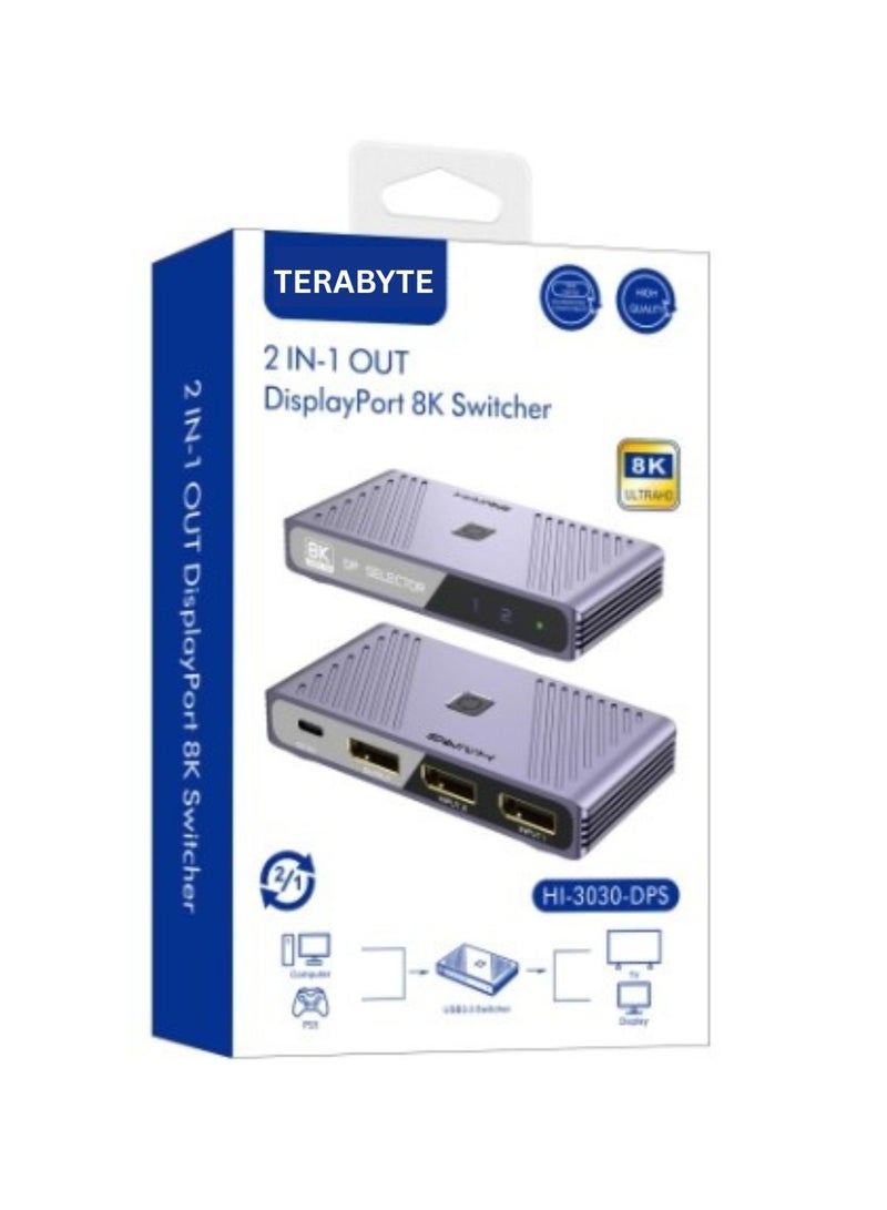 2 in-1out DisplayPort 8K Switcher
