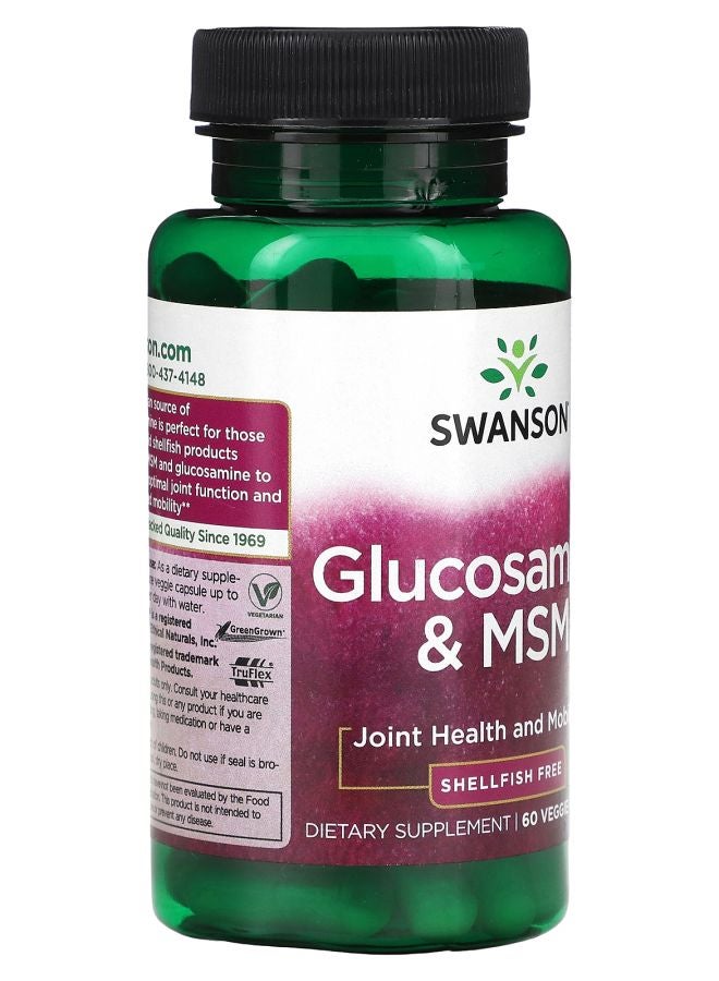 SWANSON Glucosamine & MSM 60 Veggie Capsules - Image 2
