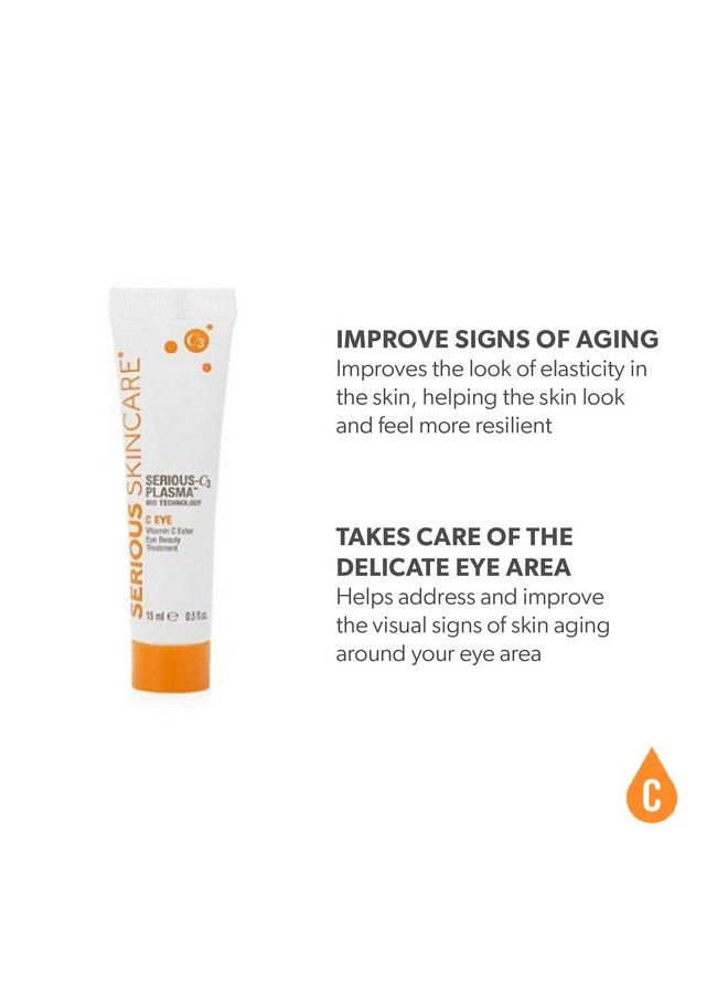 Serious Skincare C3 Plasma C Eye Vitamin C Ester Eye Beauty Treatment 0.5 Oz. For Bright & Hydrated Under Eyes Soothing Gel Formula Fine Lines Wrinkles & Crow’S Feet Mature Dry Skin - Image 3