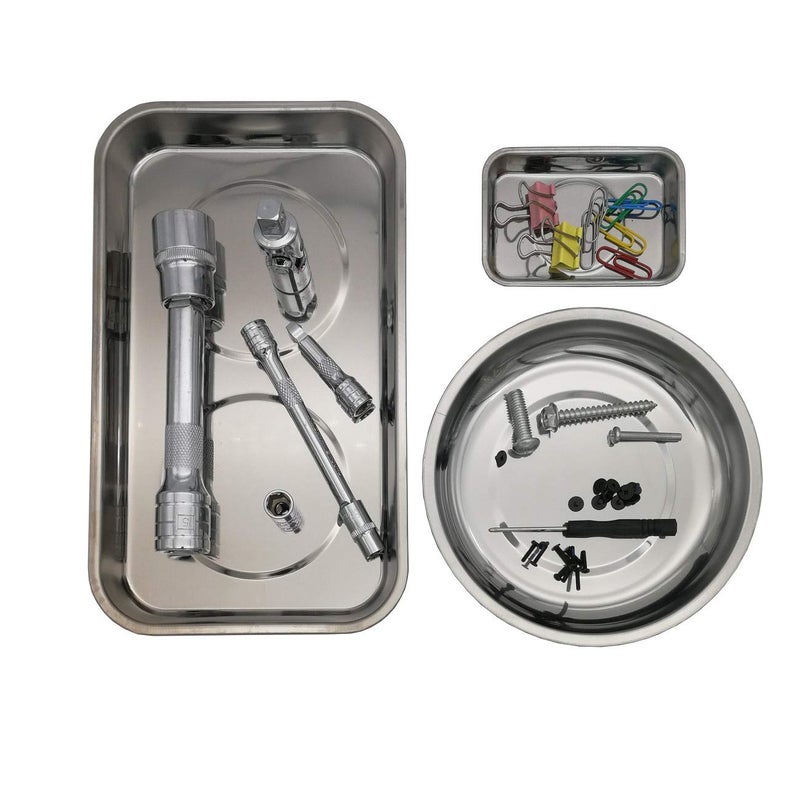 VASTOOLS Magnetic Tray Holder 3pc,for Socket Screw Nuts Bolts Metal Parts,Extra Strong Magnet,Thickened Tray,Stainless Steel - Image 5