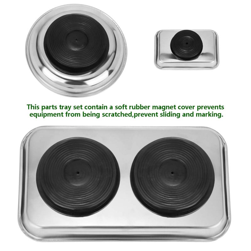 VASTOOLS Magnetic Tray Holder 3pc,for Socket Screw Nuts Bolts Metal Parts,Extra Strong Magnet,Thickened Tray,Stainless Steel - Image 4