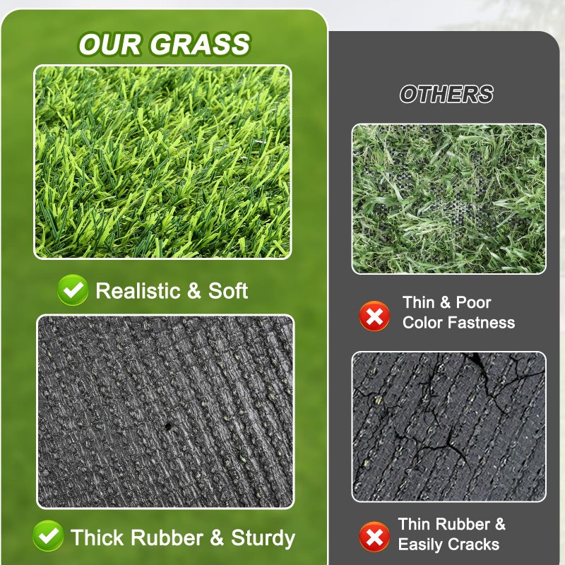 InwodiTeki Artificial Grass Mat, Dog Grass Pee Pads, Fake Grass Pad for Pets Potty Training, Soft Grass Rug, Grass Doormat with Drainage Holes, Pet Turf for Indoor Outdoor Use, Washable(15.7''*31.5'') - Image 4