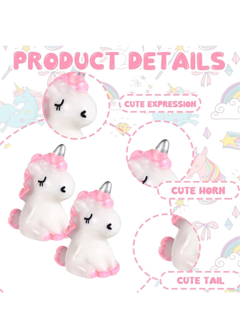KASTWAVE Micro Unicorn Miniature Figurines, 60 Pcs Garden Moss Landscape Mini Resin Animals Unicorn Cake Topper DIY Terrarium Crafts Ornament Accessories for Home Dollhouse Decoration, 4 Colors - Image 4