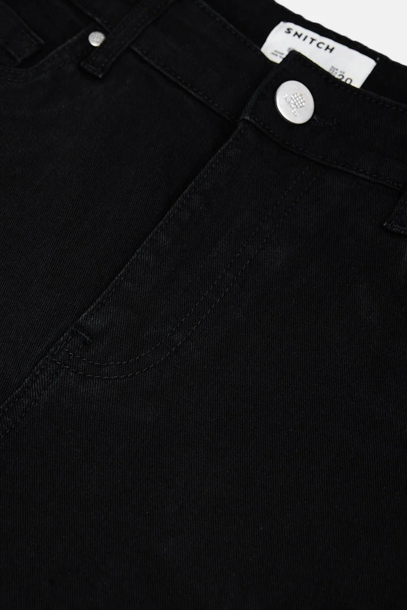 SNITCH Black Black Solid Slim Fit Casual Jeans for Men | Best Price UAE