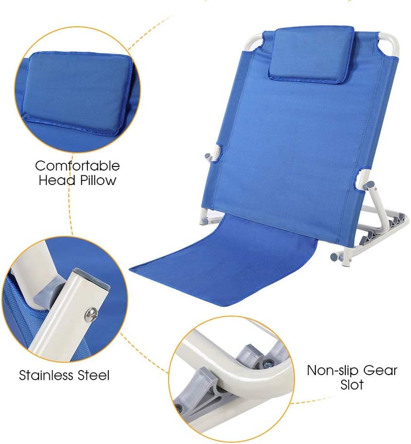 klarako Adjustable Bed Backrest Support, Foldable Sit-up Back Rest Portable Elder Disability Nursing Backrest for Neck Head Lumbar Support - Image 5