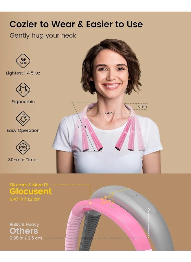 Glocusent - Glocusent Upgraded LED Neck Reading Light, Book Light for Reading in Bed, 30-min Timer, 3 Colors & 3 Brightness Adjustable, Rechargeable & Long Lasting, Perfect for Reading, Knitting & Repairing - Image 1