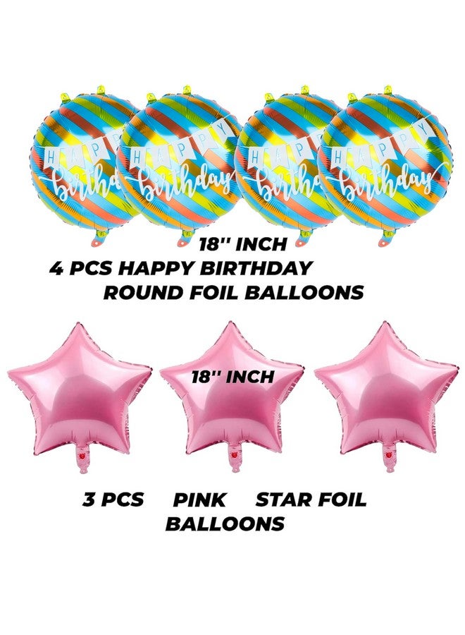 TOYXE Happy Birthday Balloon Bouquet Foil Balloon Gradient Color Pack of 7 Pc - Pack of 7 Pieces(multi) - Image 2