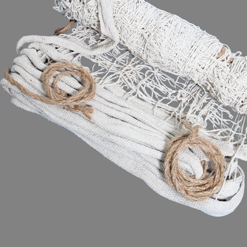 SUPREME Volleyball Net All Cotton 3 Side Cotton Niwar Tape (Pack of 1) Volleyball Net (White) - Image 2