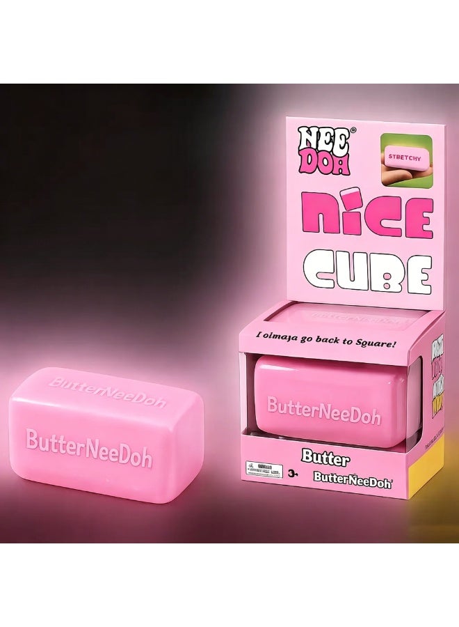 NEE DOHNice Cube Butter Super Solid Fidget Toy, Squishy Stretch Stress Relief Squeeze Block for Anxiety Relief, Sensory Hand Toy for Kids Adults Ages 3+ - Image 1