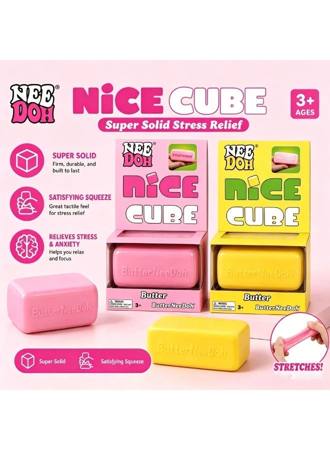 NEE DOHNice Cube Butter Super Solid Fidget Toy, Squishy Stretch Stress Relief Squeeze Block for Anxiety Relief, Sensory Hand Toy for Kids Adults Ages 3+ - Image 4