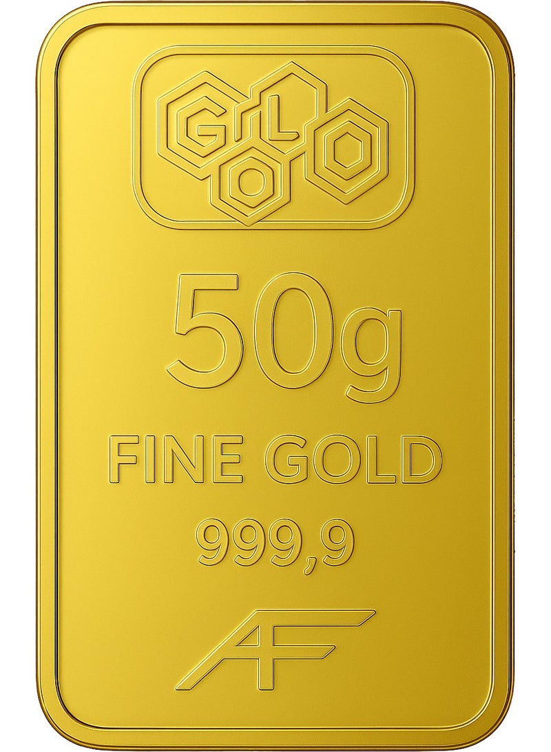 أل فردان سبيكة ذهب الفردان ٥٠ غرام - ٢٤ قيراط (٩٩٫٩٩٪ ذهب استثماري نقي) - Image 1