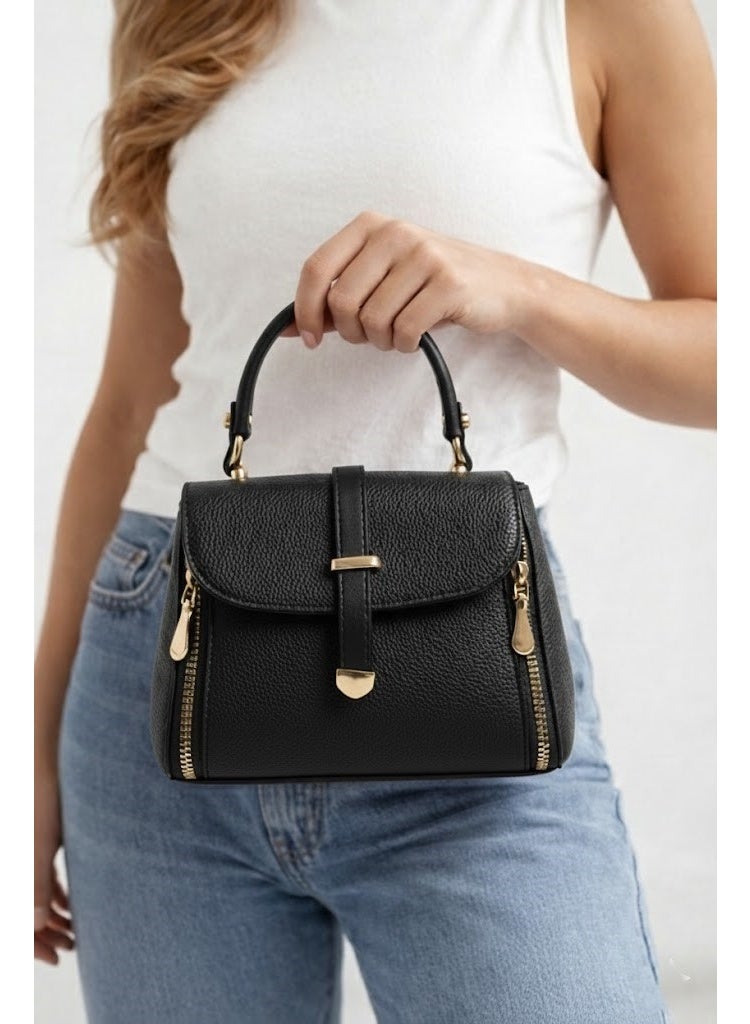 لايف ستيلاش  حقيبة كروس جلد مع حزام ZC-6 - أسود - Image 1