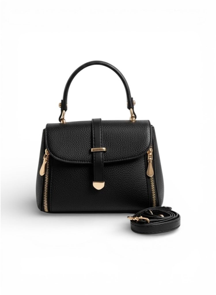 لايف ستيلاش  حقيبة كروس جلد مع حزام ZC-6 - أسود - Image 2