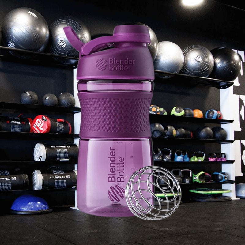 BlenderBottle زجاجة خلط بلندر بوتل سبورت ميكسر مثالية لمخفوقات البروتين وما قبل التمرين، سعة 20 أونصة، برقوق - Image 3