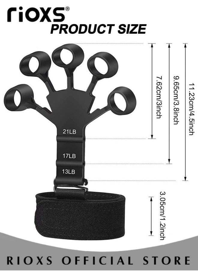 RIOXS Hand Grip Strength Trainer Set Adjustable Finger Exerciser for Exercising First Hand Strength for Joint Pain Relief  - Image 3