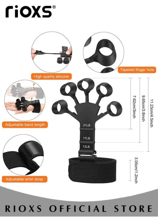 RIOXS Hand Grip Strength Trainer Set Adjustable Finger Exerciser for Exercising First Hand Strength for Joint Pain Relief  - Image 2