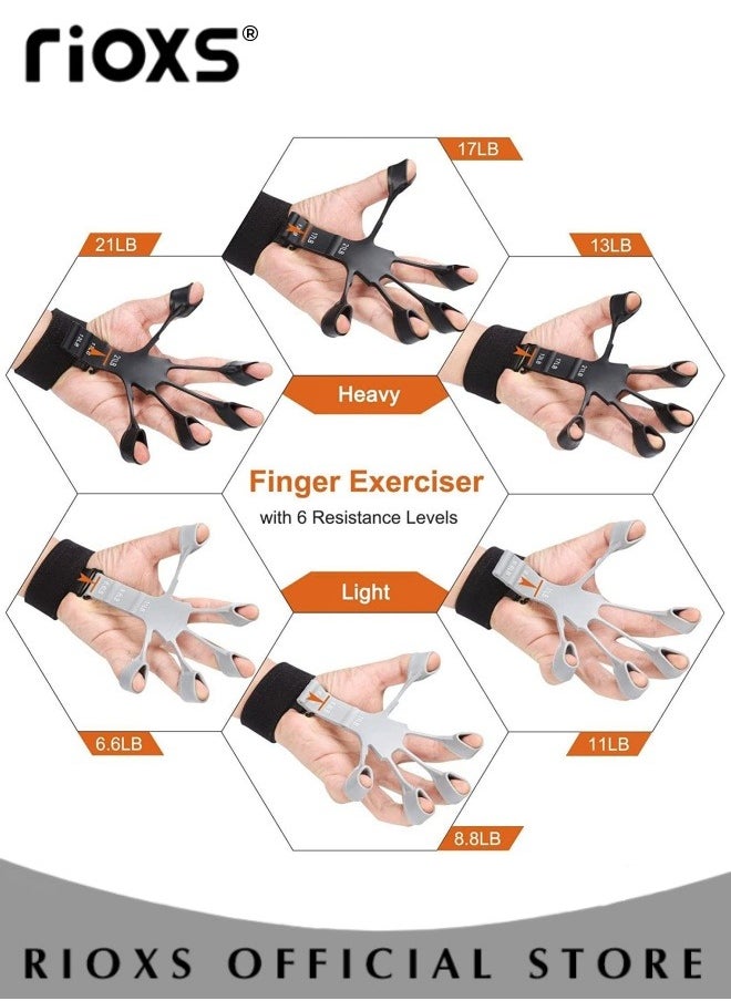 RIOXS Hand Grip Strength Trainer Set Adjustable Finger Exerciser for Exercising First Hand Strength for Joint Pain Relief  - Image 5