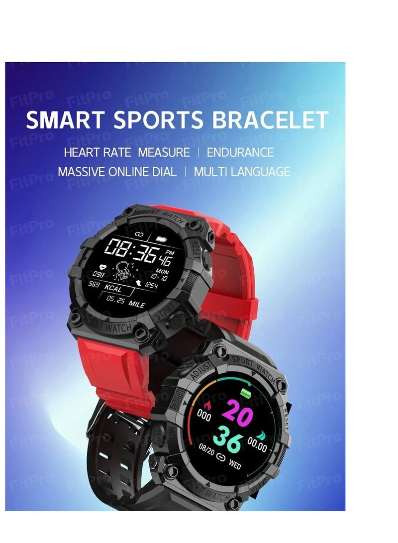 AROAQ Smart Watch, Red Large Display Bluetooth Calling Rugged Smartwatch,  Ip68 Touchscreen Fitness Smart Watch For Ios And Android - Image 2