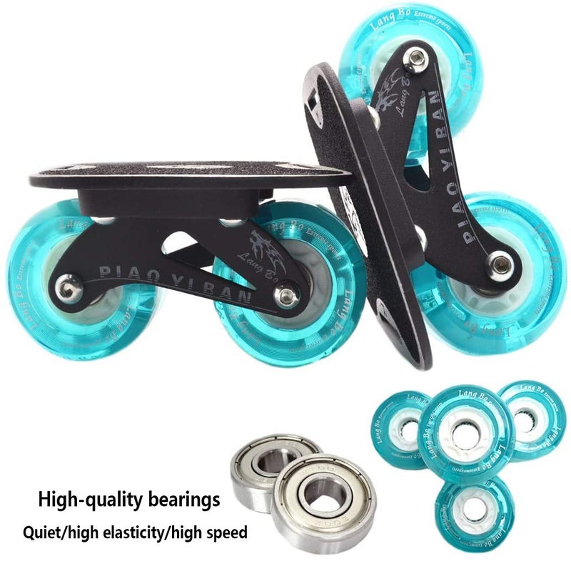 PowerRider Drift Skates Split Skateboard Portable Roller Skate Deck Freelinedrift High Rebound Skate Outdoor Sliding Teenager Adults Birthday Gift (Luminous) - Image 2