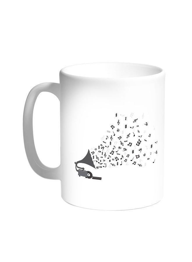 RYN Musical Instrument Printed Coffee Mug White 11ounce