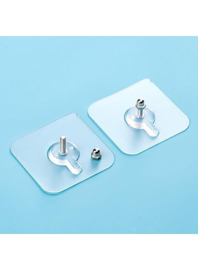 خطافات حائط شفافة 12 ملم طويلة شديدة الالتصاق 20 قطعة مسامير غير مرئية - Image 1