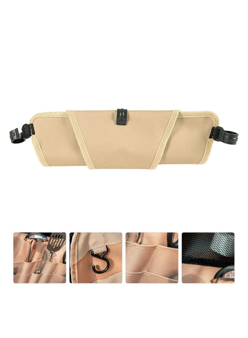 Multifunctional Triangle Storage Bag, Oxford Cloth Camping Tool Organizer, Picnic Cutlery Pouch & Barbecue Accessories Hanging Bag - Image 4