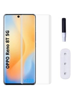 UV Liquid Glue Full Coverage Tempered Glass Screen Protector For Oppo Reno 8T 5G - Clear