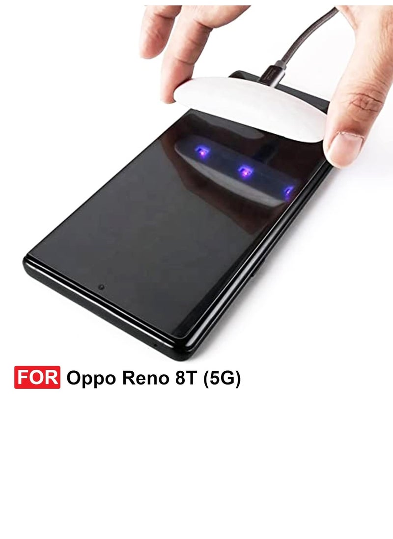 Generic - UV Liquid Glue Full Coverage Tempered Glass Screen Protector For Oppo Reno 8T 5G - Clear - Image 1