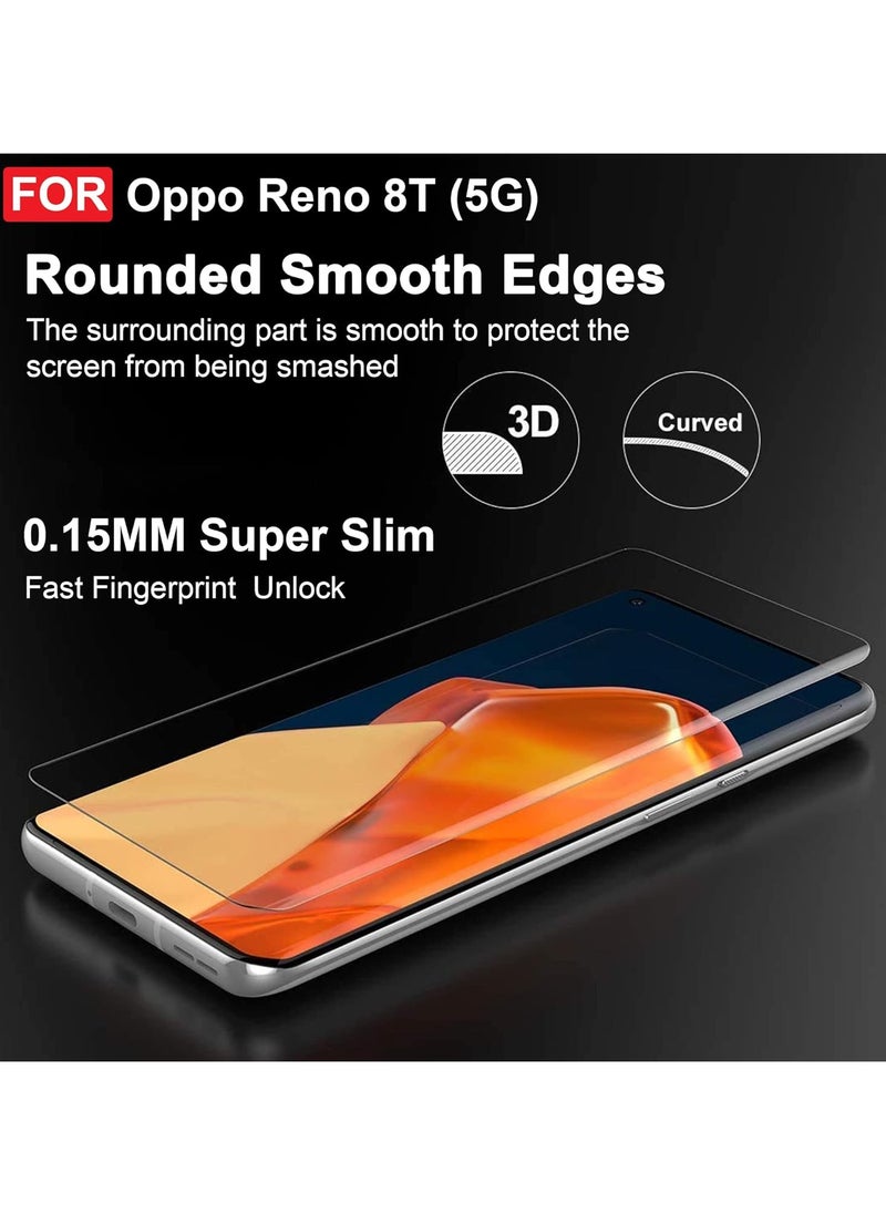 Generic - UV Liquid Glue Full Coverage Tempered Glass Screen Protector For Oppo Reno 8T 5G - Clear - Image 1