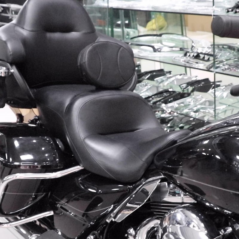 AUFER Adjustable Plug-in Driver Rider Backrest Custom Made Compatible With For 1997-2024 Touring Road King Street Glide Road Glide Electra Glide Models Driver Backrest - Image 2