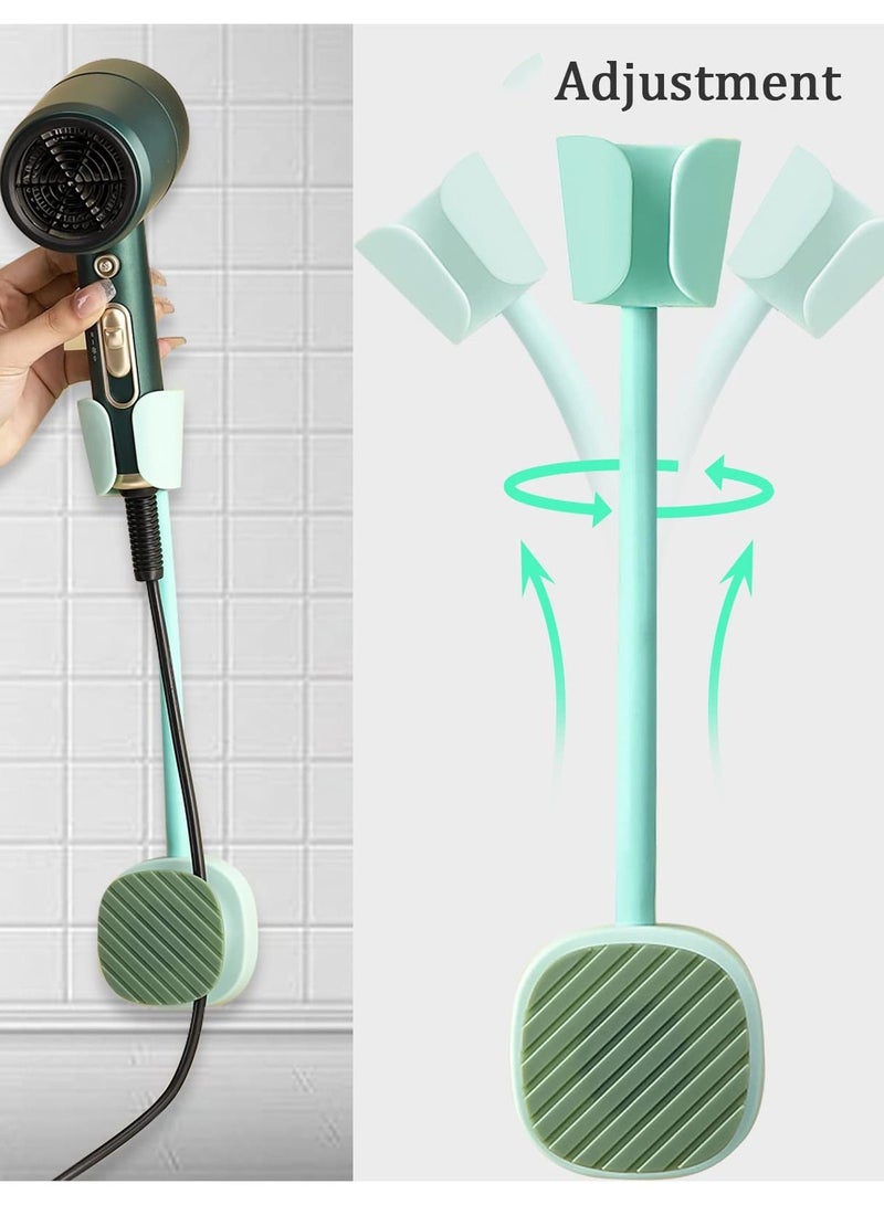 Excefore Wall Mounted Hair Dryer Holder, Self Adhesive Bracket with Tool-Free Adjustable Stand, Ideal for Bathroom, Toilet, Bedroom - Hair Stand-001 - Image 2