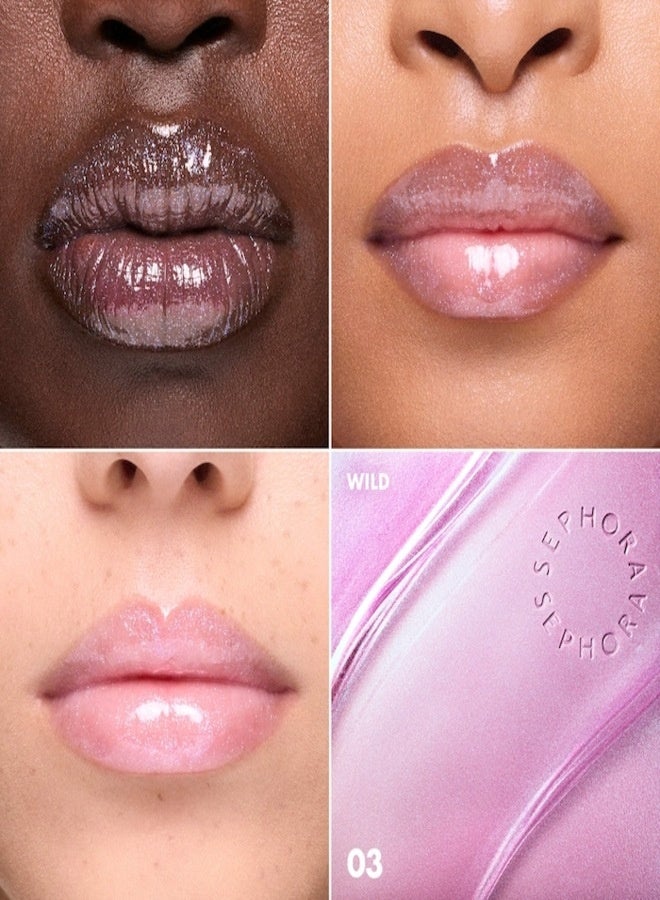 SEPHORA COLLECTION Sephora Glossed Moisturizing Lip Gloss – Glassy Shine,03 Wild - Sheer Cool-Toned Pink Shimmer, Hydrating & Smoothing Lip Gloss, Glittery Finish, 5 mL (0.16 oz) - Image 3