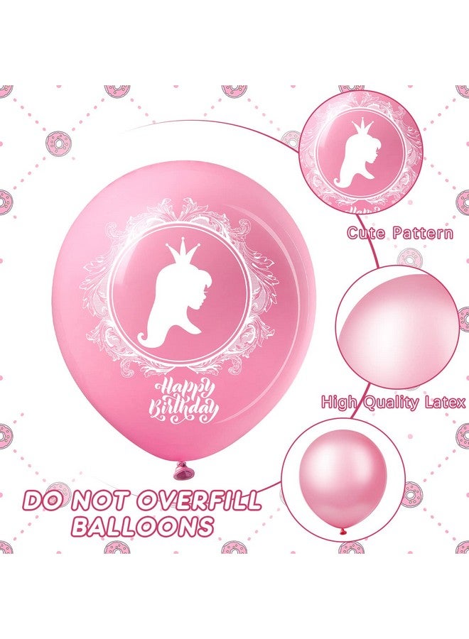 Civaner 48 Pieces Princess Balloons Princess Birthday Party Balloons Pink Confetti Latex Balloons Princess Party Decorations For Baby Shower Birthday Wedding Party Favors - Image 4