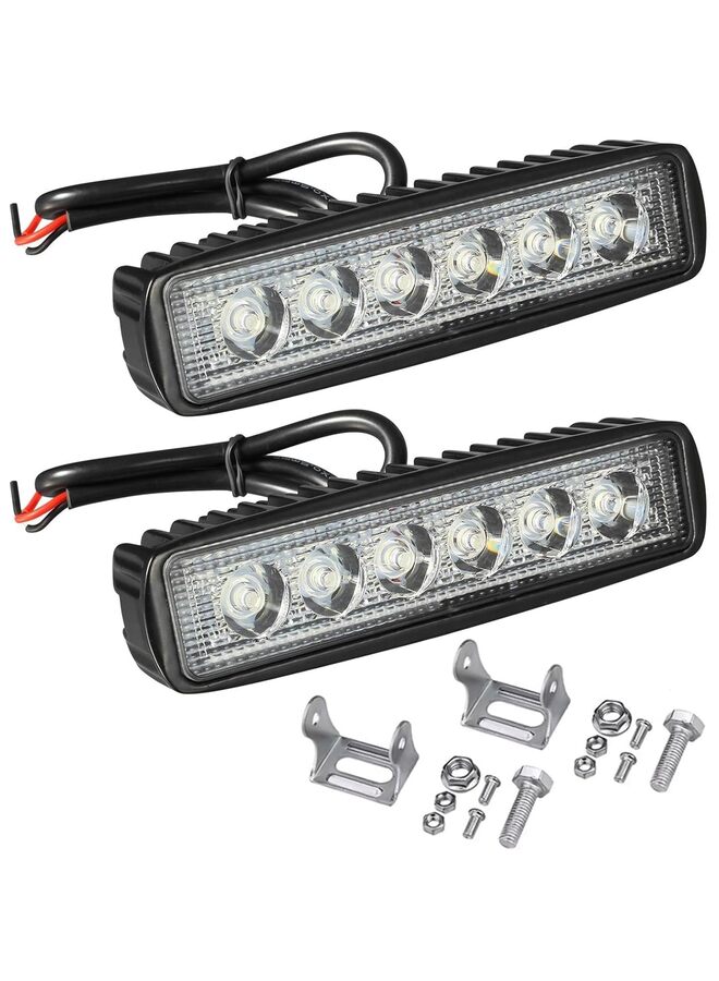 2 PCS 6" Car LED Light Bar White 36W 6500K Super Bright Spot Work Pods Single Row Off Road Driving Fog Boat Light Water-proof SUV ATV 4WD Car Truck Golf Cart 12V 24V IP67 - Image 1